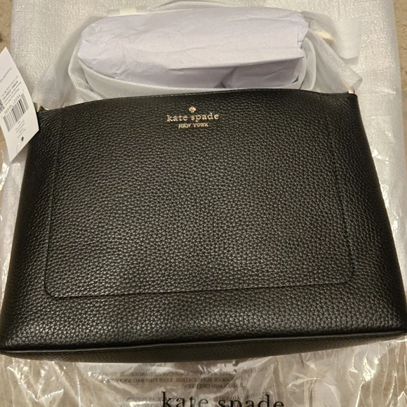 Kate Spade New York Pebbled Leather Black Leila KG464 Medium Crossbody Purse NWT - Picture 10 of 12